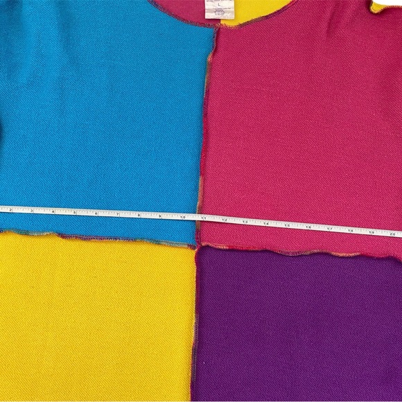 Lisa frank patch long sleeve top rainbow French terry top